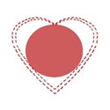 heart double stitched