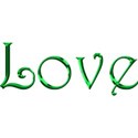 green love word art