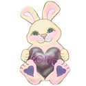 rabbit with silver heart