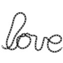 white black love word art