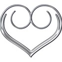 silver heart swirl