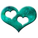 AC 3d I Heart You dbl frame aqua puff