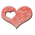 AC 3d I Heart You single frame lace red emboss