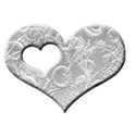 AC 3d I Heart You single frame silver emboss