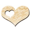AC 3d I Heart You single frame lace gold emboss
