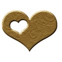 AC 3d I Heart You single frame gold emboss