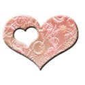 AC 3d I Heart You single frame pink emboss