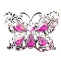 silver frame pink jewel butterfly