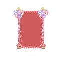 balloons pink white ribbon portrait frame