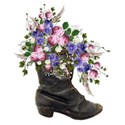 vintage boot flowered