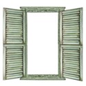 GREEN WINDOW SHUTTERS OPEN