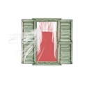 green shutters curtains R40,12,40,70
