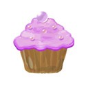 lilac iced cupcake_vectorized