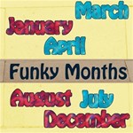 Funky Months Red & Blue Funky Months Red & Blue