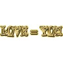 Love equals 33 shiny 48 gold style