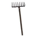 old garden rake handled