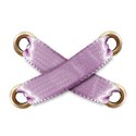 pink eyelet crossed ribbon