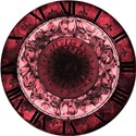 red clock face