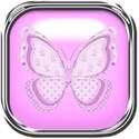 pink butterfly button