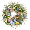 spring wreath 5 bird bow nest babies