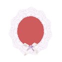 white lilac oval frame