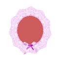 pink oval frame