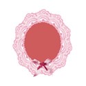 pink iced oval frame