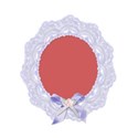 blue lace frame oval pink rose