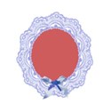 pale blue frame oval