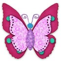 butterfly pink turquoise