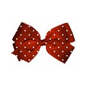 orange spotty bow