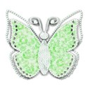 green diamonte jewelled butterfly