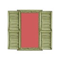 window shutter open green R30,8,40,87
