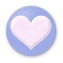 white blue heart button