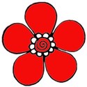 hand drawn red flower