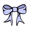 blue spotty hand drawn bow