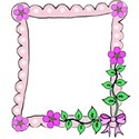 right flower and leaves bow frame