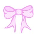 darker pink hand drawn bow