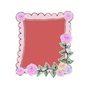rose corner frame right pink
