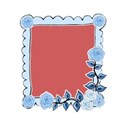 light blue rose frame right