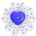 blue heart flower button