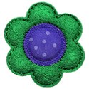 green blue felt flower