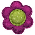 purple green felt flower