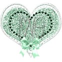 green heart love bow