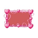 pink hearts frame