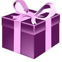 pink and purple present