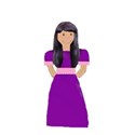 scrapbook paper doll in purple and pink dress