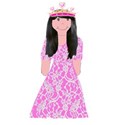 scrapbook paper doll princess in pink