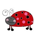 doodled ladybug sticker