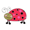 doodled ladybug sticker textured